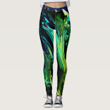 Obsidian Green Fantasy Leggings