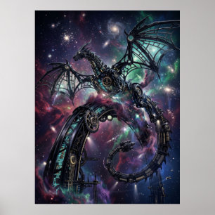 Obsidian Mechanical Nebula Art Poster