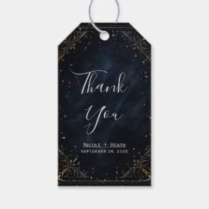 Obsidian Oracle Midnight Elegance Wedding  Gift Tags