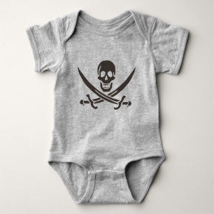 Obsidian Skull Swords Pirate flag of Calico Jack Baby Bodysuit