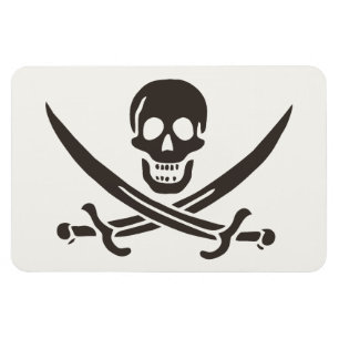Obsidian Skull Swords Pirate flag of Calico Jack Magnet
