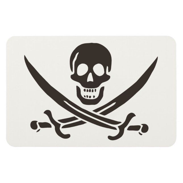Obsidian Skull Swords Pirate flag of Calico Jack Magnet (Horizontal)