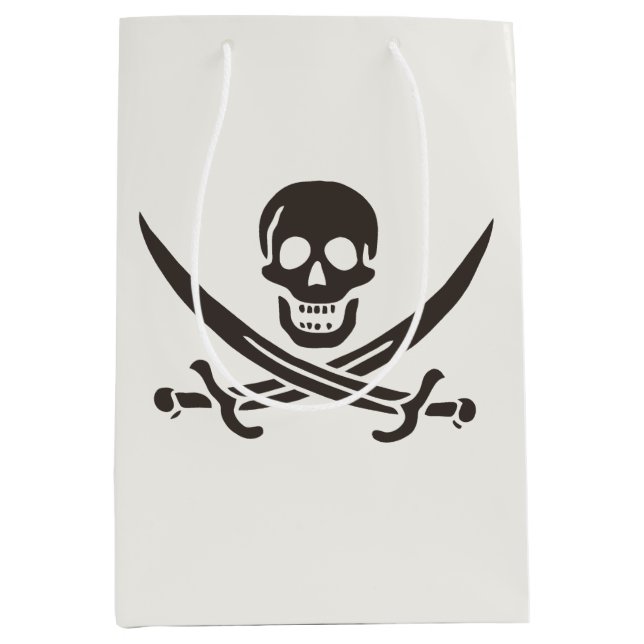 Obsidian Skull Swords Pirate flag of Calico Jack Medium Gift Bag (Front)