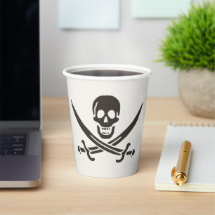 Obsidian Skull Swords Pirate flag of Calico Jack Paper Cups