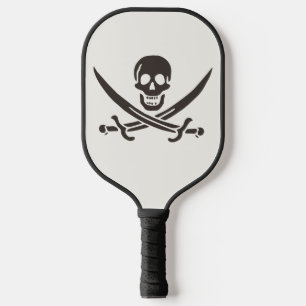 Obsidian Skull Swords Pirate flag of Calico Jack Pickleball Paddle