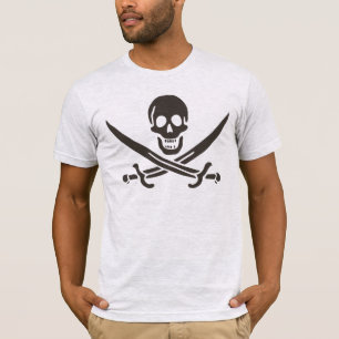 Obsidian Skull Swords Pirate flag of Calico Jack T-Shirt