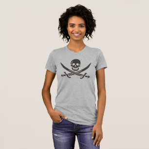 Obsidian Skull Swords Pirate flag of Calico Jack T-Shirt