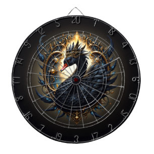 Obsidian Swan of Silent Grace – Dark Fantasy Dartboard