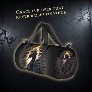 Obsidian Swan of Silent Grace – Dark Fantasy Duffle Bag