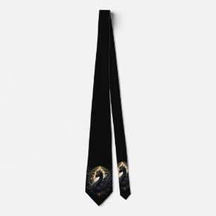 Obsidian Swan of Silent Grace – Dark Fantasy Tie