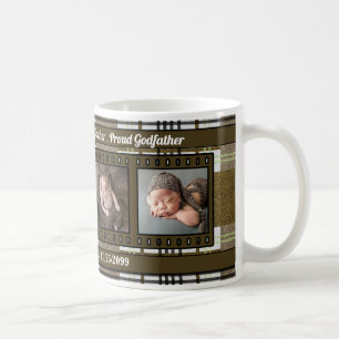 OBSOLETE Brown Plaid Proud Godfather 4 Photo Coffee Mug