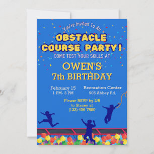 Obstacle Course Birthday Invitation