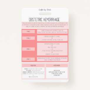 Obstetric Haemorrhage Reference Nurse Badge ID Badge