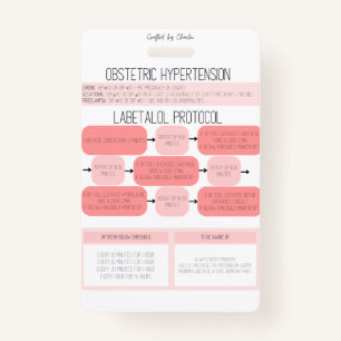 Obstetric Hypertension Nurse Reference Badge ID Badge