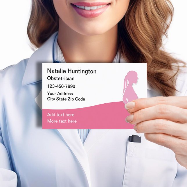 Obstetrician Gynaecologist Modern Business Cards (Creator Uploaded)