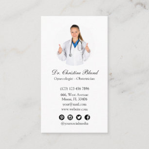 Obstetrician Gynaecologist obgyn social media phot Business Card