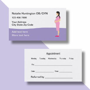 Obstetrician Gynaecology Appointment Business Card