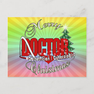OBSTETRICIAN / GYNECOLOGIST CHRISTMAS DOCTOR HOLIDAY POSTCARD