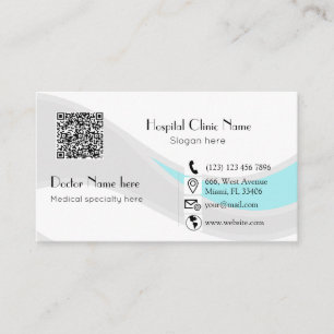 Obstetrician Gynecologist OBGYN modern QR code Bus Business Card