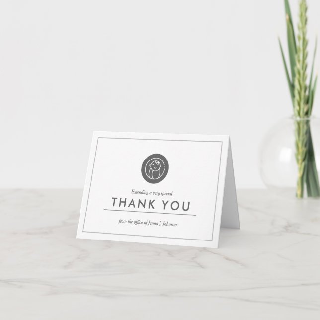 Obstetrician + Mid Wife Themed | Minimal Thank You Card (Front)