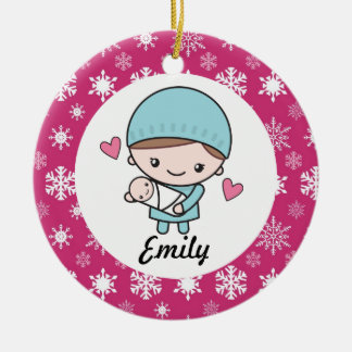 Obstetrician OB-GYN Nurse Midwife Ceramic Tree Decoration