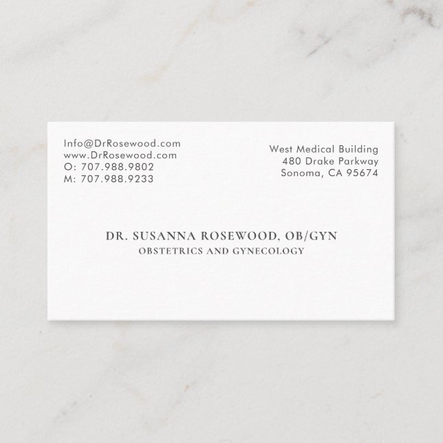 Obstetrics and Gynaecology Doctor Physician Business Card (Front)