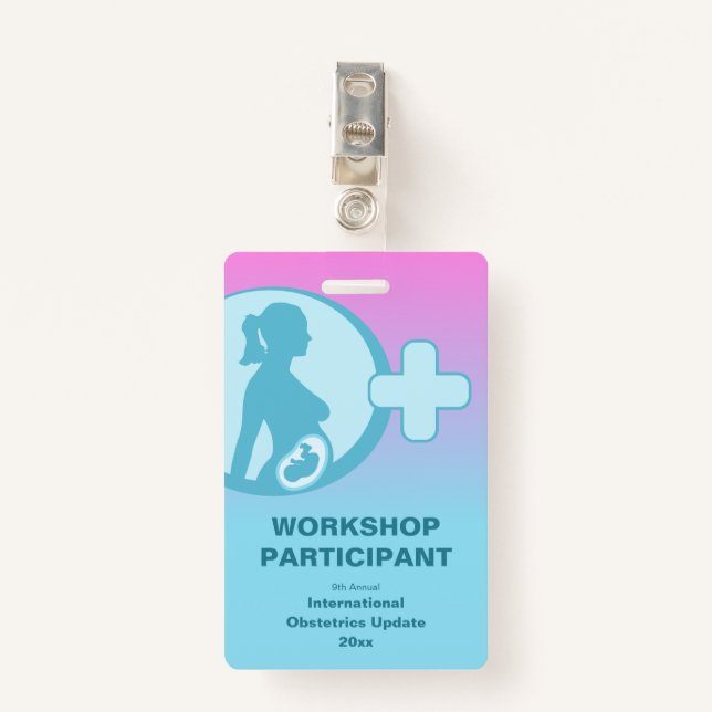 Obstetrics & Gynaecology Medical Conference  ID Badge (Front with Clip)