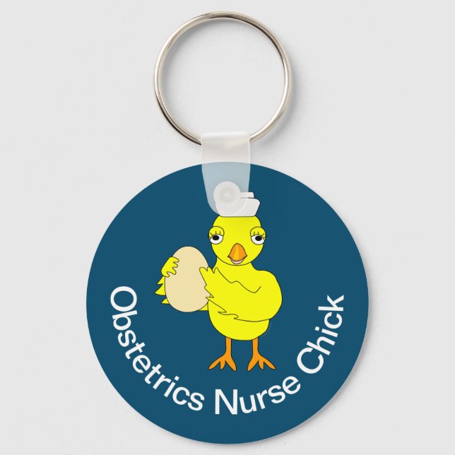 Obstetrics Nurse Chick Key Ring (Front)