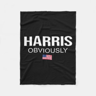 Obviously For President 2024 Kamala American Flag Fleece Blanket