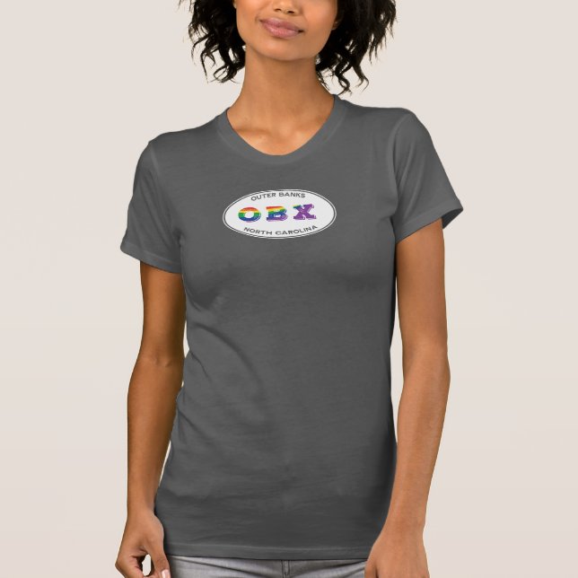 OBX LGBTQ Pride Oval 2 T-Shirt (Front)