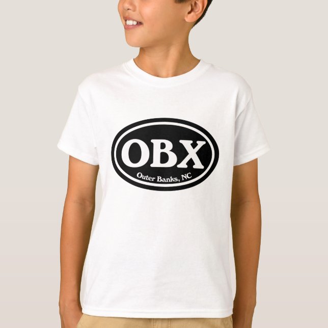 OBX Outer Banks Black Oval T-Shirt (Front)