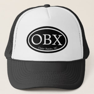 OBX Outer Banks Black Oval Trucker Hat