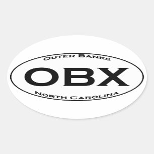 OBX - Outer Banks NC Euro Style Oval Logo Sticker