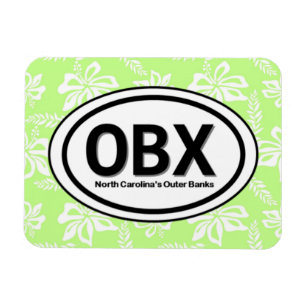 OBX Outer Banks NC Green Magnet