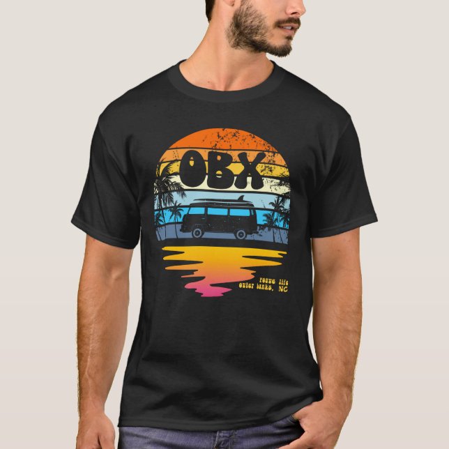 OBX Outer Banks North Carolina Retro Pogue Life T-Shirt (Front)