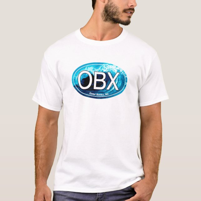 OBX Outer Banks Wave Oval T-Shirt (Front)