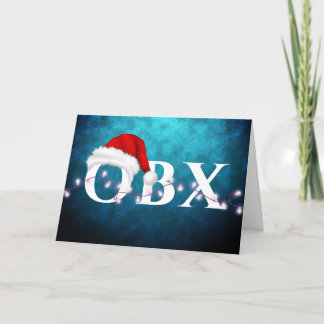 OBX Santa Hat and Lights Christmas Holiday Card