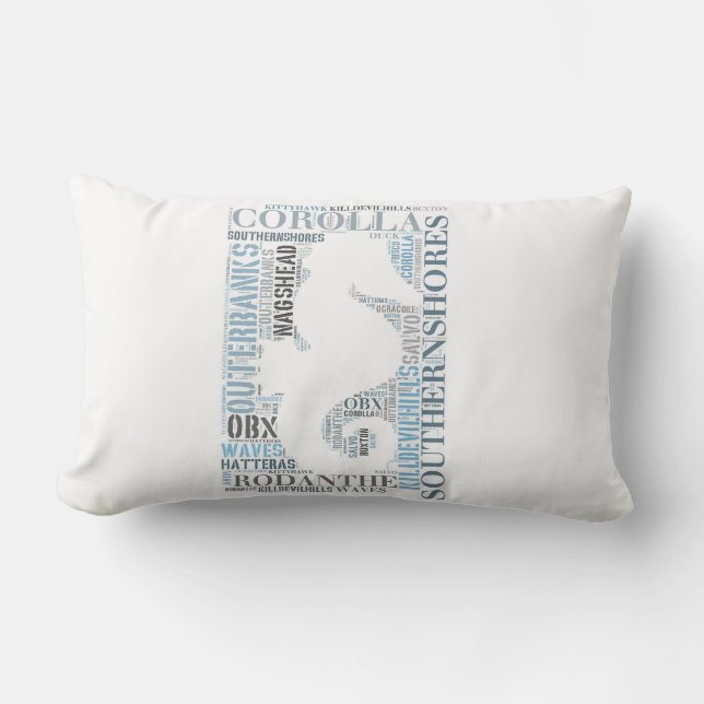 OBX Subway Art Lumbar Pillow - Seahorse (Front)