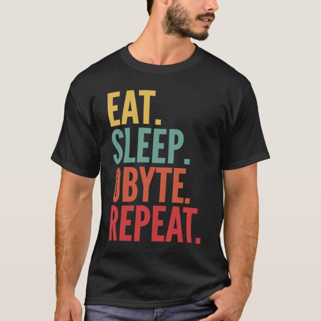 Obyte Crypto Eat Sleep Obyte Repeat T-Shirt (Front)