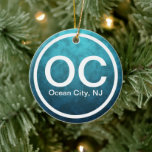 OC Ocean City NJ New Jersey Beach Tag Christmas Ceramic Tree Decoration<br><div class="desc">OC Ocean City NJ New Jersey Beach Tag Christmas Tree Ceramic Ornament  ~ It can be personalised with a name,  year or any text that you wish to add.  -</div>