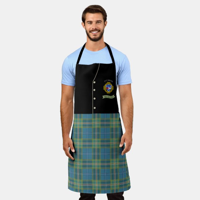 O'Cahan Irish Shield & Tartan Personalised Kilt  Apron (Worn)