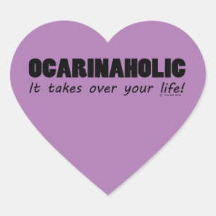 Ocarinaholic Life Heart Sticker
