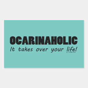 Ocarinaholic Life Rectangular Sticker