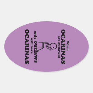 Ocarinas Outlawed Oval Sticker