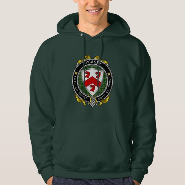 O'Casey/Casey  Irish Shield Hoodie (Front)