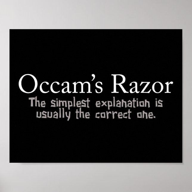 Occam's Razor Principle Poster (Front)
