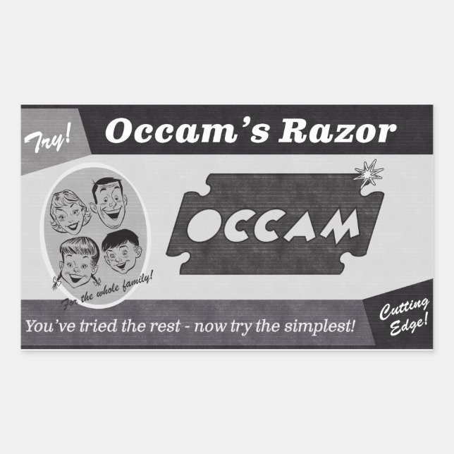 Occam's Razor Vintage Ad Rectangular Sticker (Front)