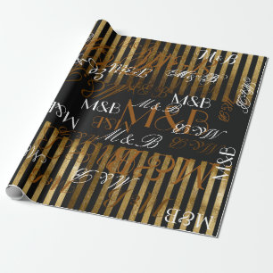 occasion mr mrs personalised initials wrapping paper