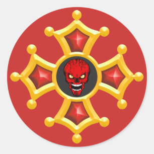 Occitan cross classic round sticker