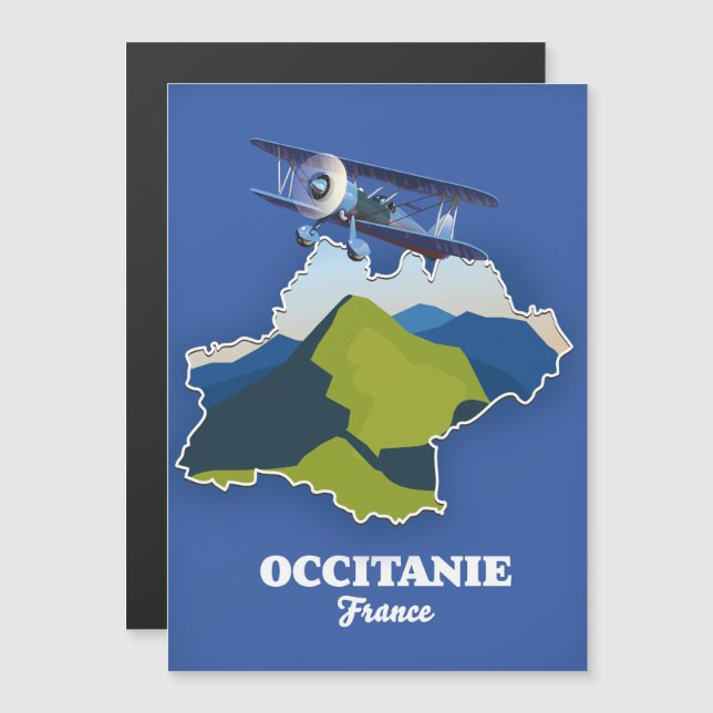 Occitanie France travel map (Front/Back)